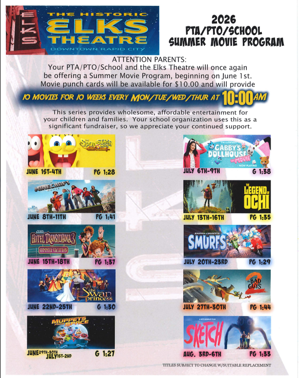 summer movie program movie posters