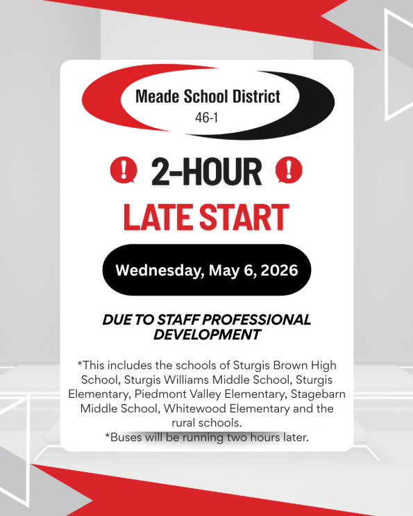 late start with meade school logo