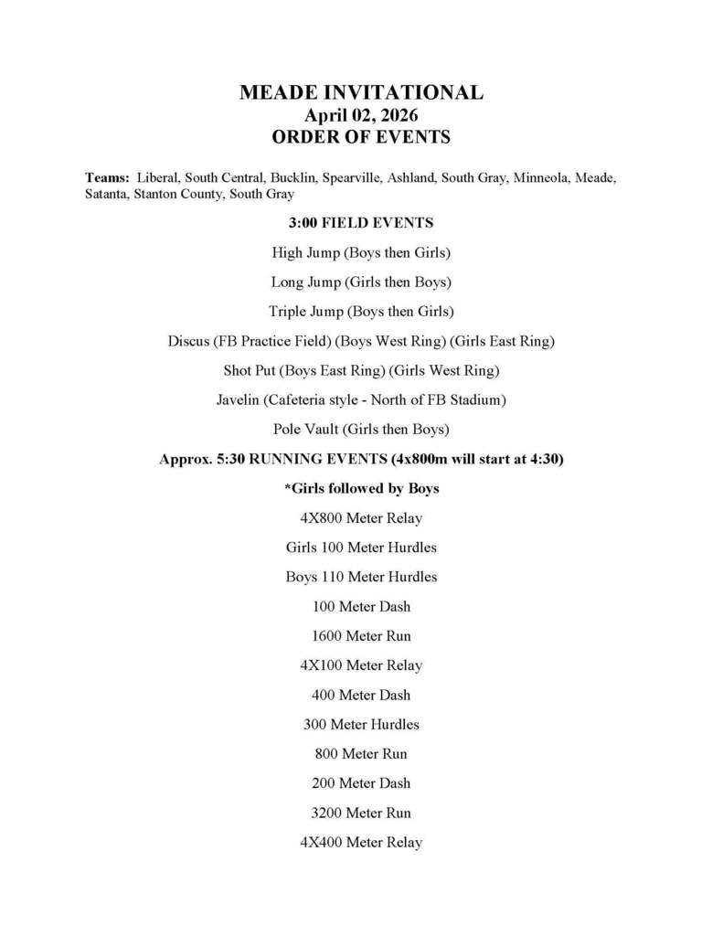 Order of  Events