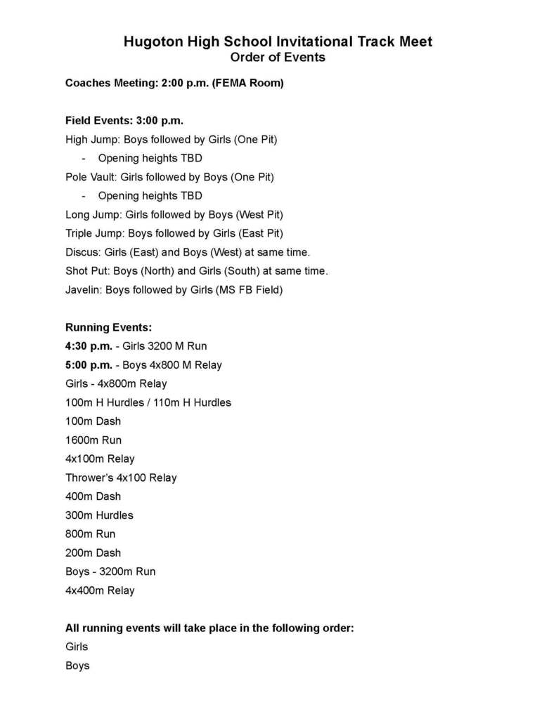 order of events