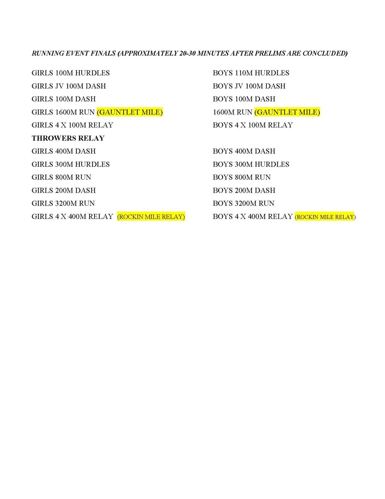 order of events