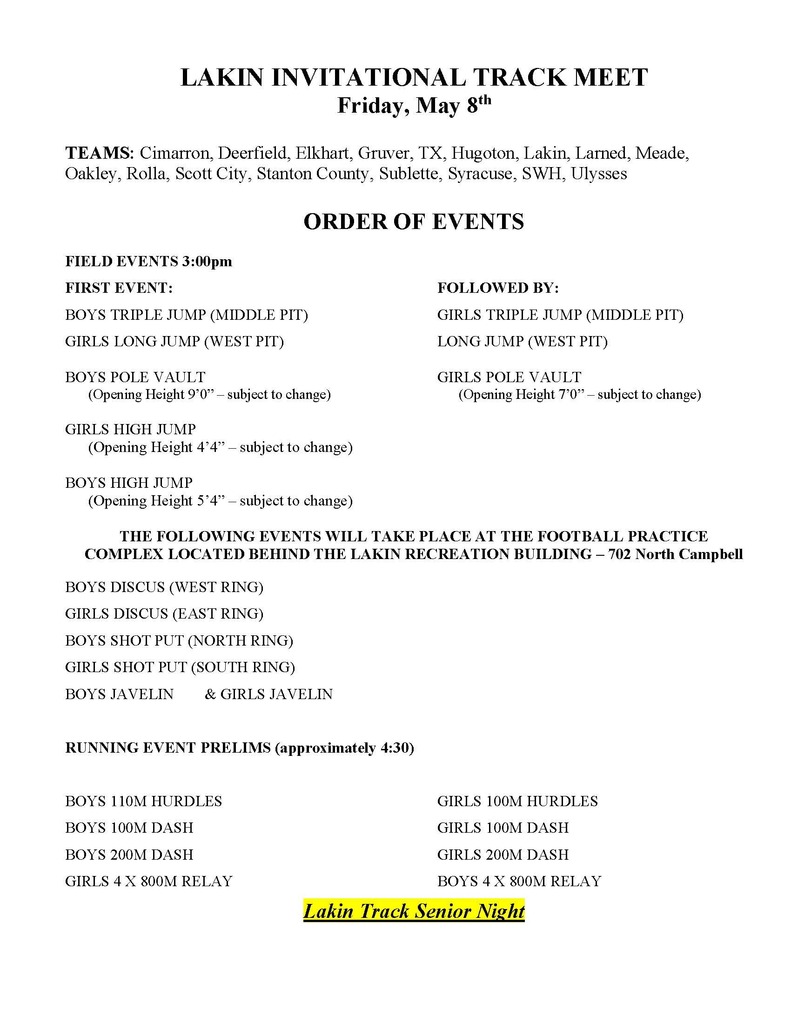 order of events