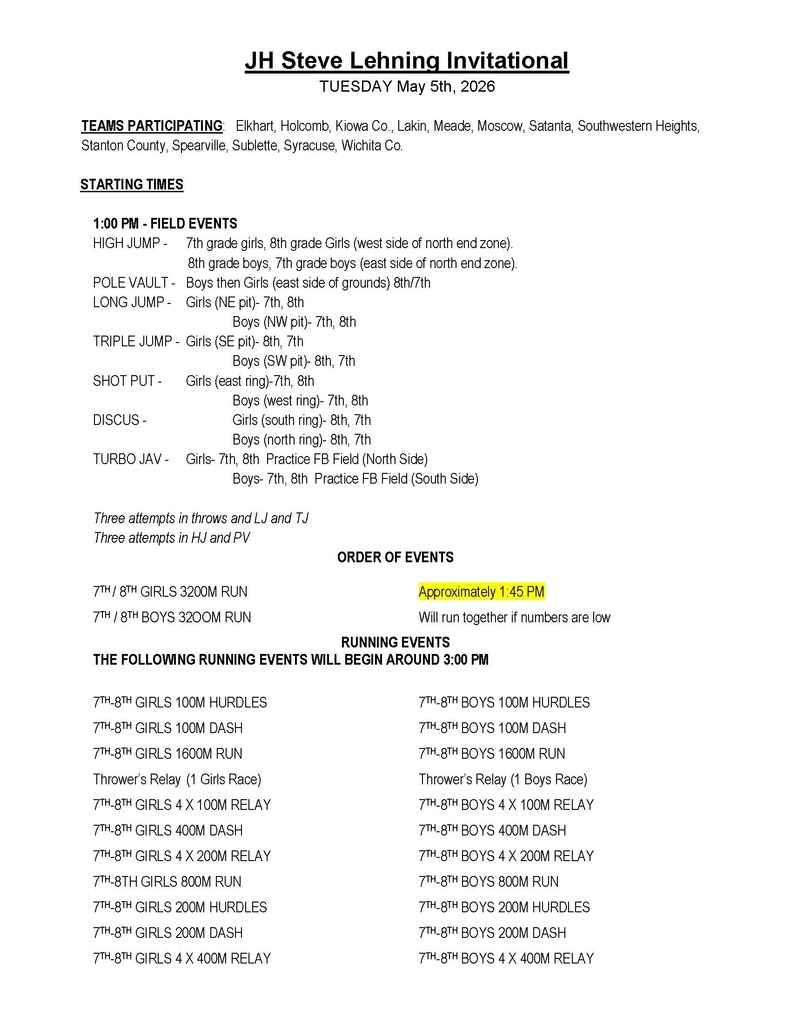 order of events