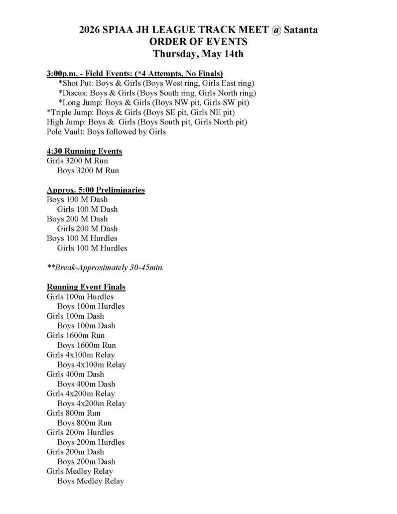 Order of Events