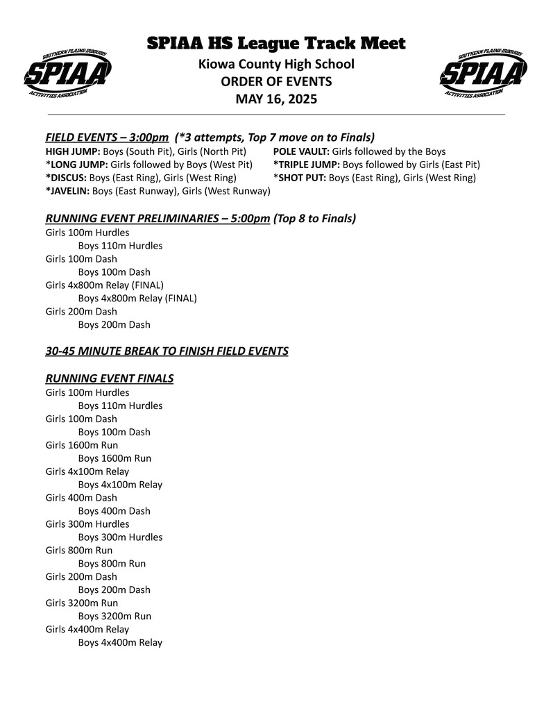 Order of Events