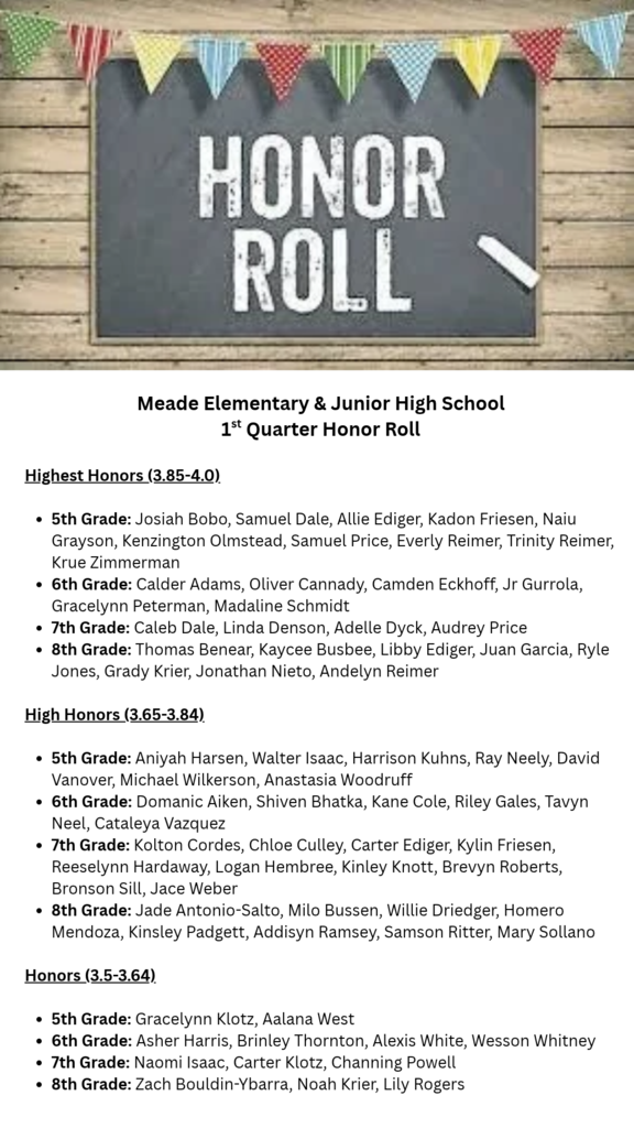 Honor Roll lists