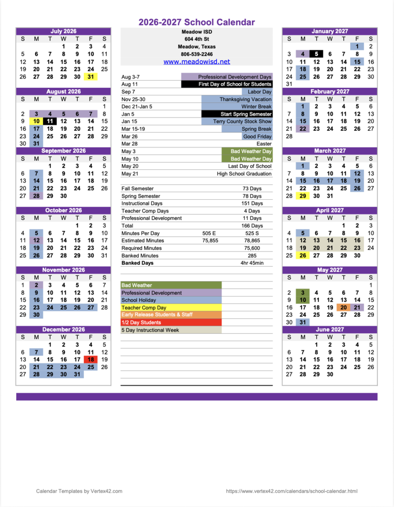 26-27 School Calendar