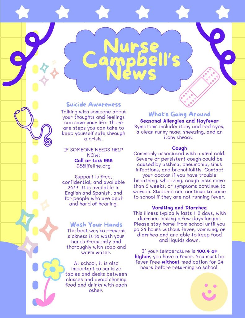 Yellow and Pink Pastel Cute Colorful Playful School Newsletter