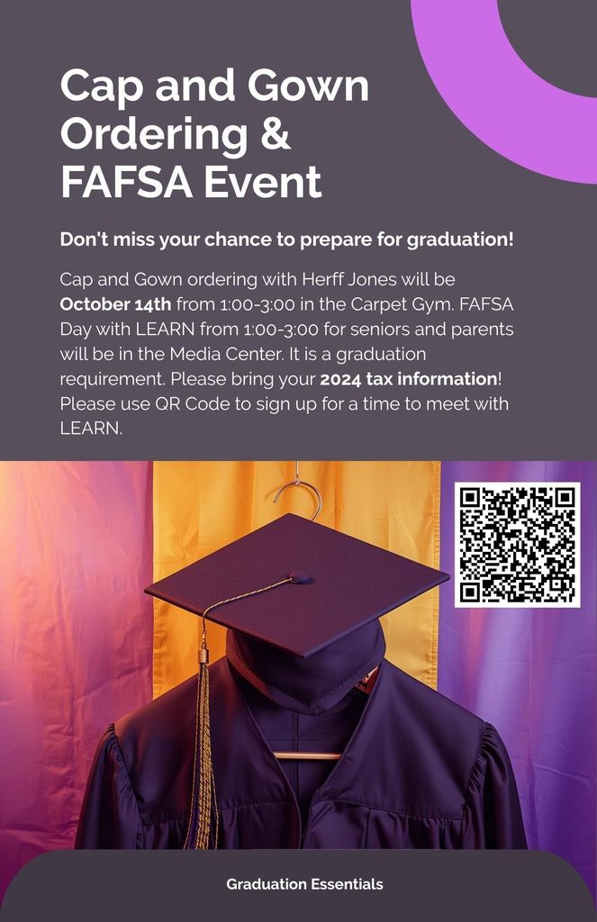 Flyer - Cap and Gown Ordering Event