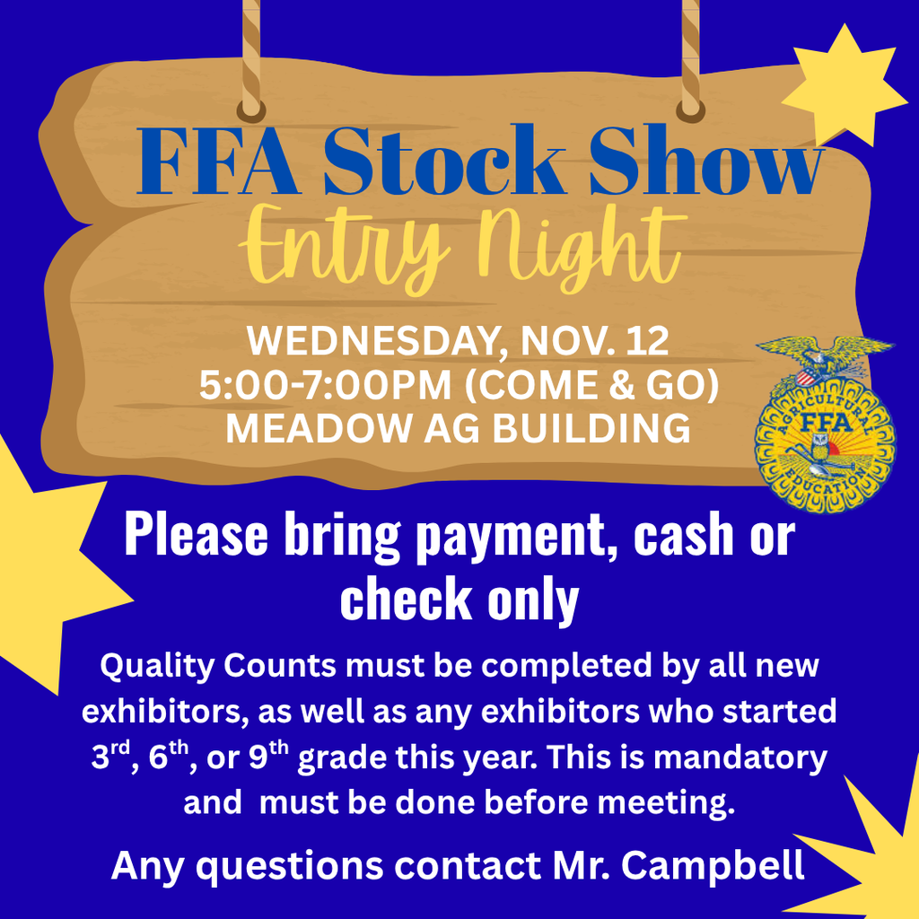 FFA Stock Show Entry Night