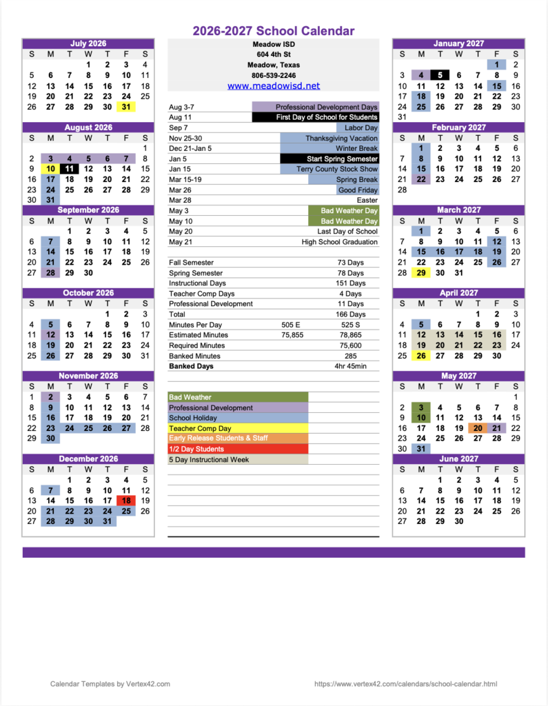 26-27 calendar