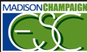 Madison (blue) Champaign (green) ESC (white, with a blue and green background)