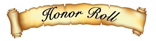 Honor Roll (black) this is written on a gold ribbon