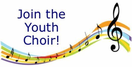 Join youth Choir with a picture of multi colored musical staff