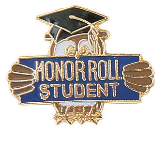 Honor Roll Students written on blue with an owl holding it.