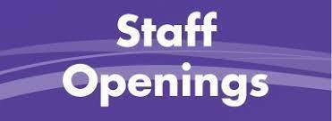 Staff Openings (white) on a purple background