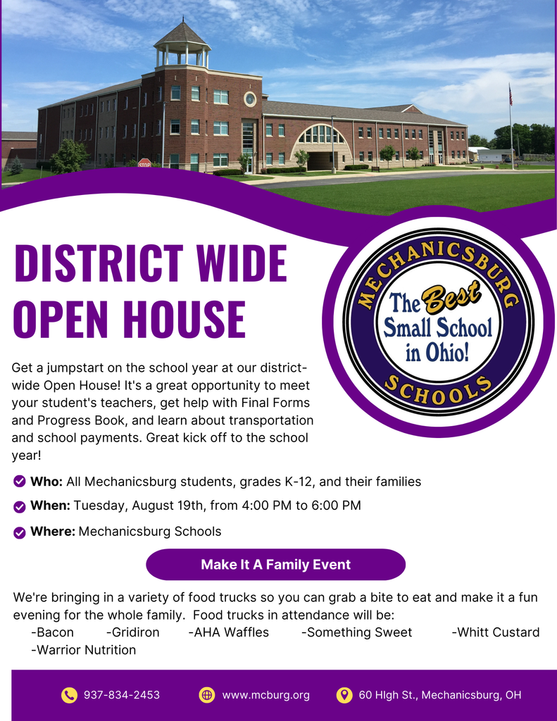 District Wide Open House information. 