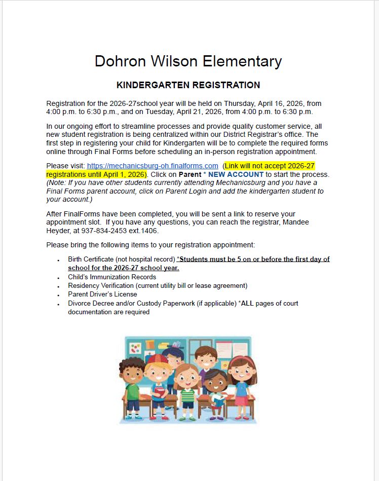 Kindergarten Registration