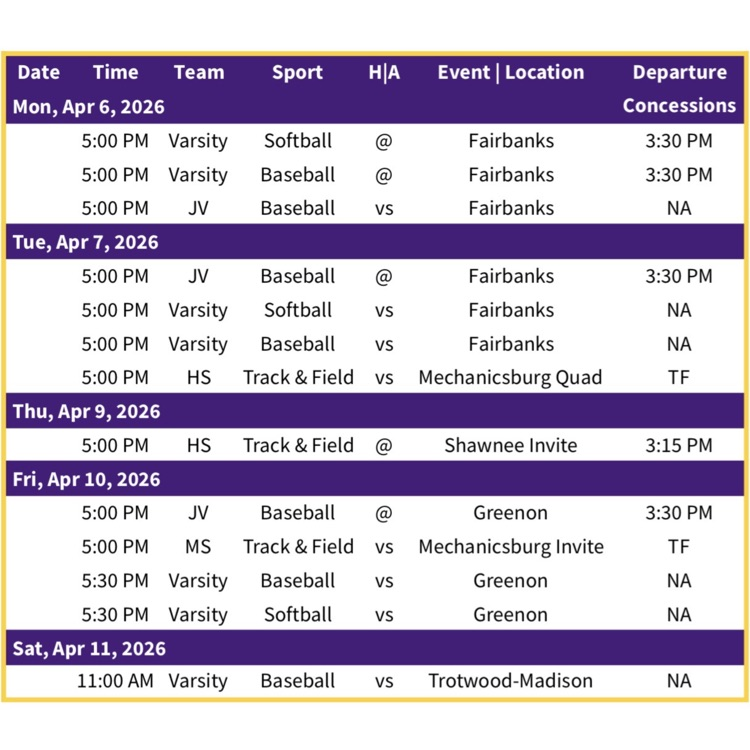 WK Mechanicsburg Athletics | Week of 4.6.26