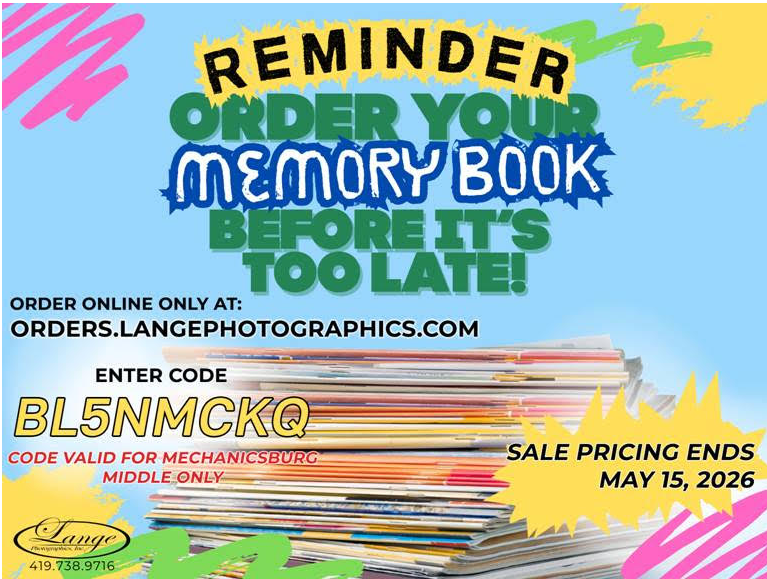 Reminder Memory Book Order time sale ends May 15, 2026