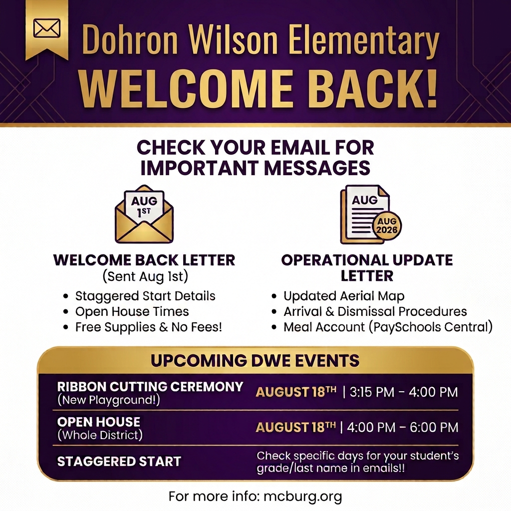 Welcome Back DWE Families!