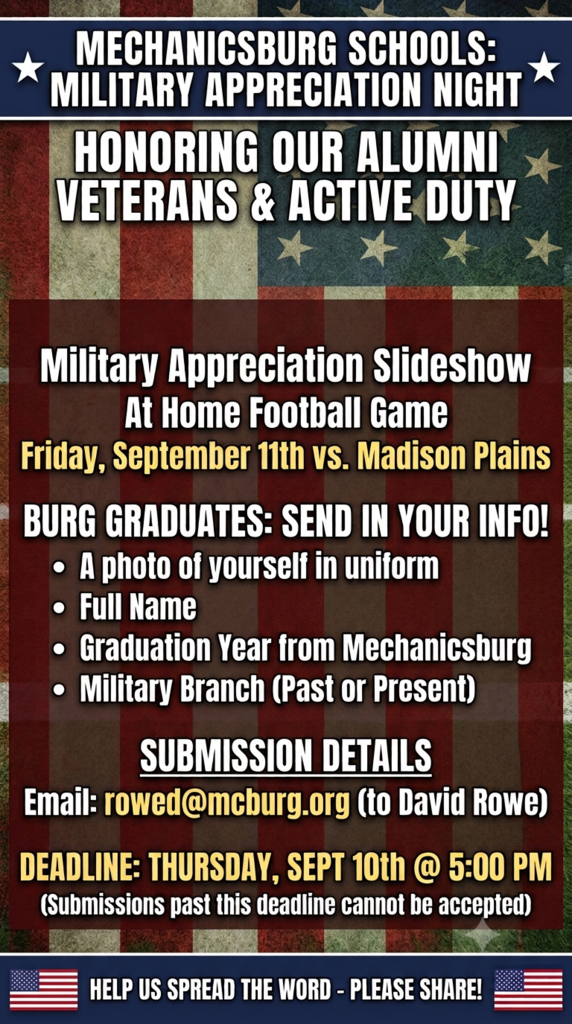 Mechanicsburg Schools military appreciation night