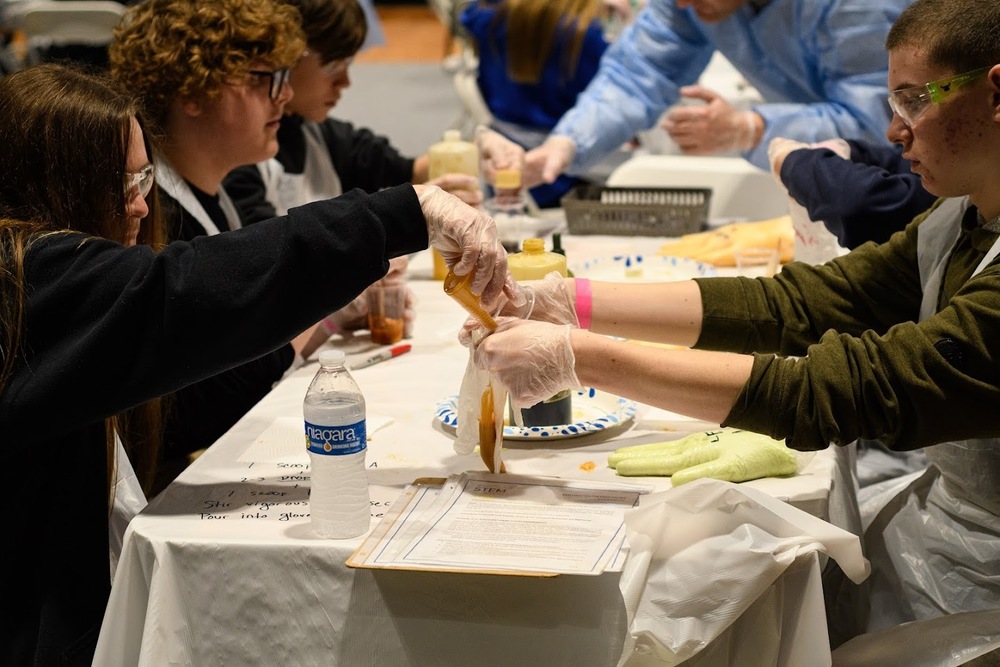 Students participating in a science project.