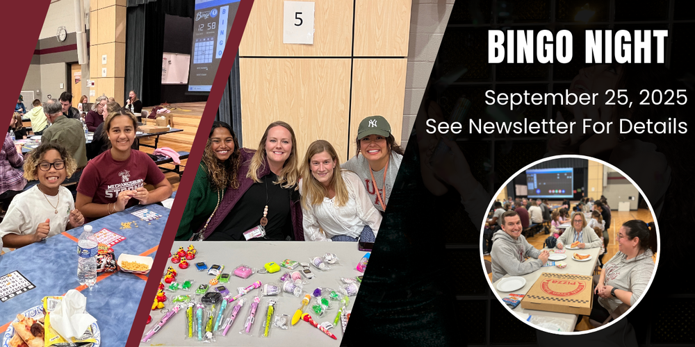 pictures of bingo night, text states bingo night sept 25, see newsletter for details
