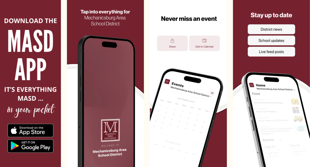 Image that advertises a school district mobile app