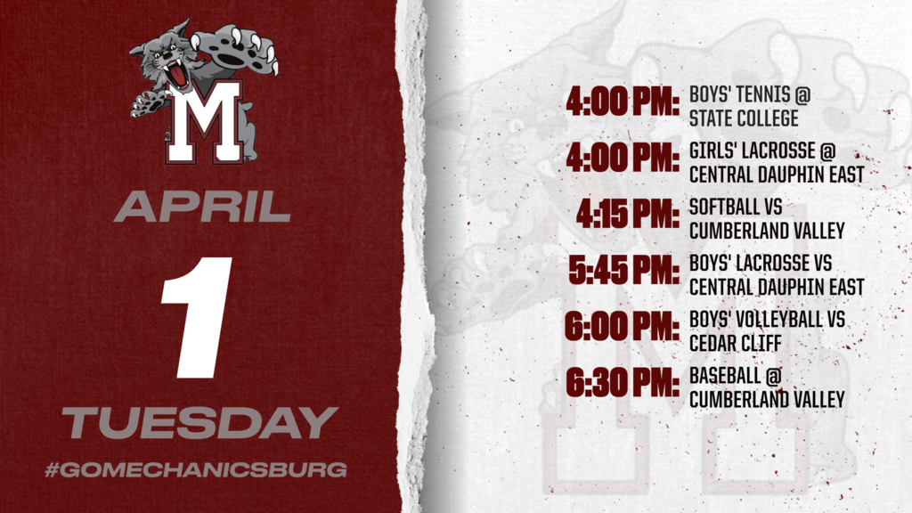 April 1st schedule.
