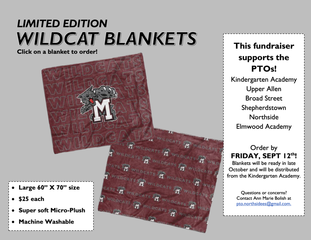 Graphic advertising wildcat blanket fundraisers