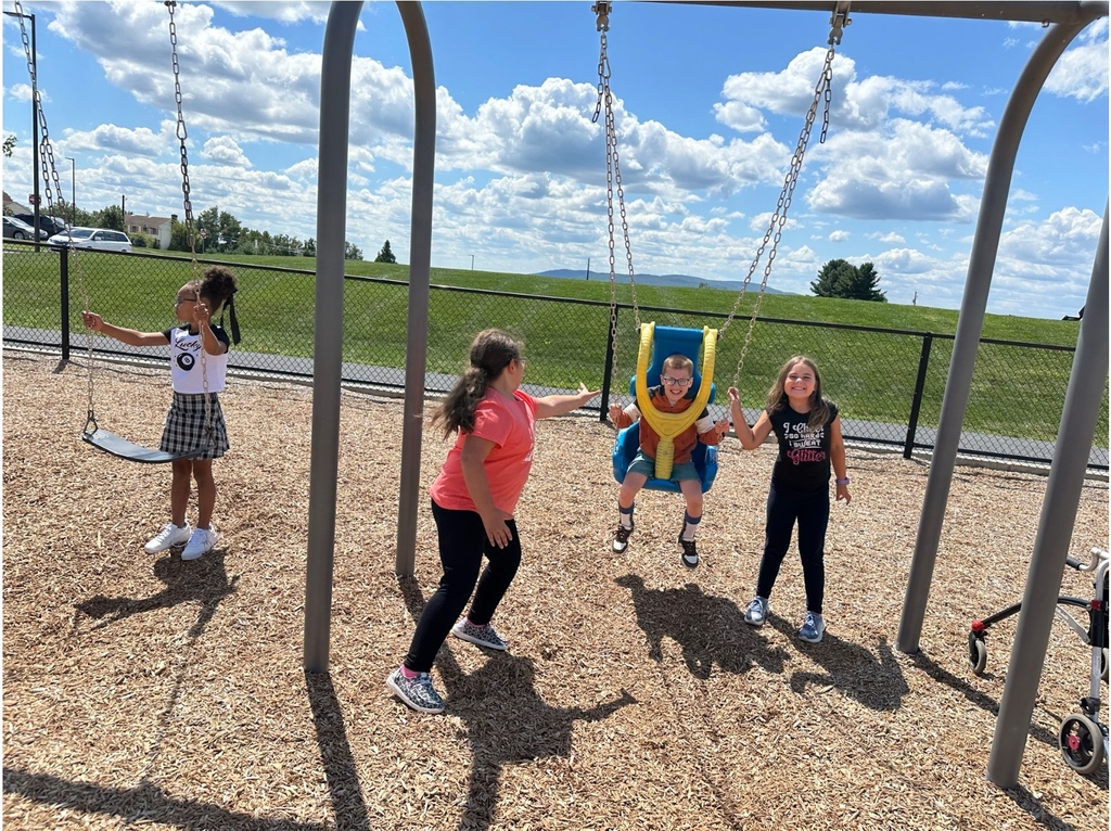 Kids on the swings at the playground