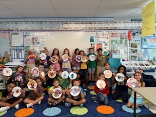 Mrs. young's class with their dot day projects