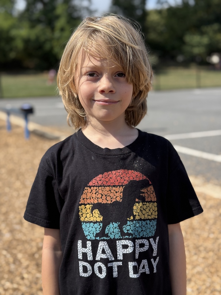 Student wearing dot day tshirt