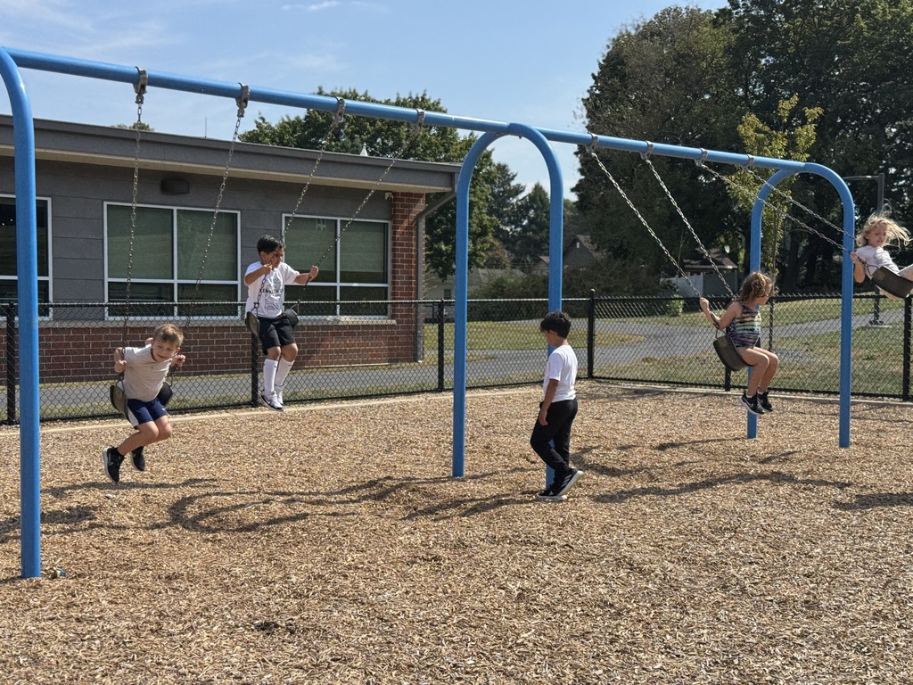 Students swing during recess