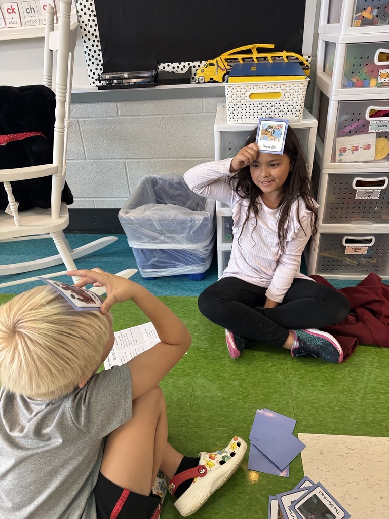 Students play HeadBandz.