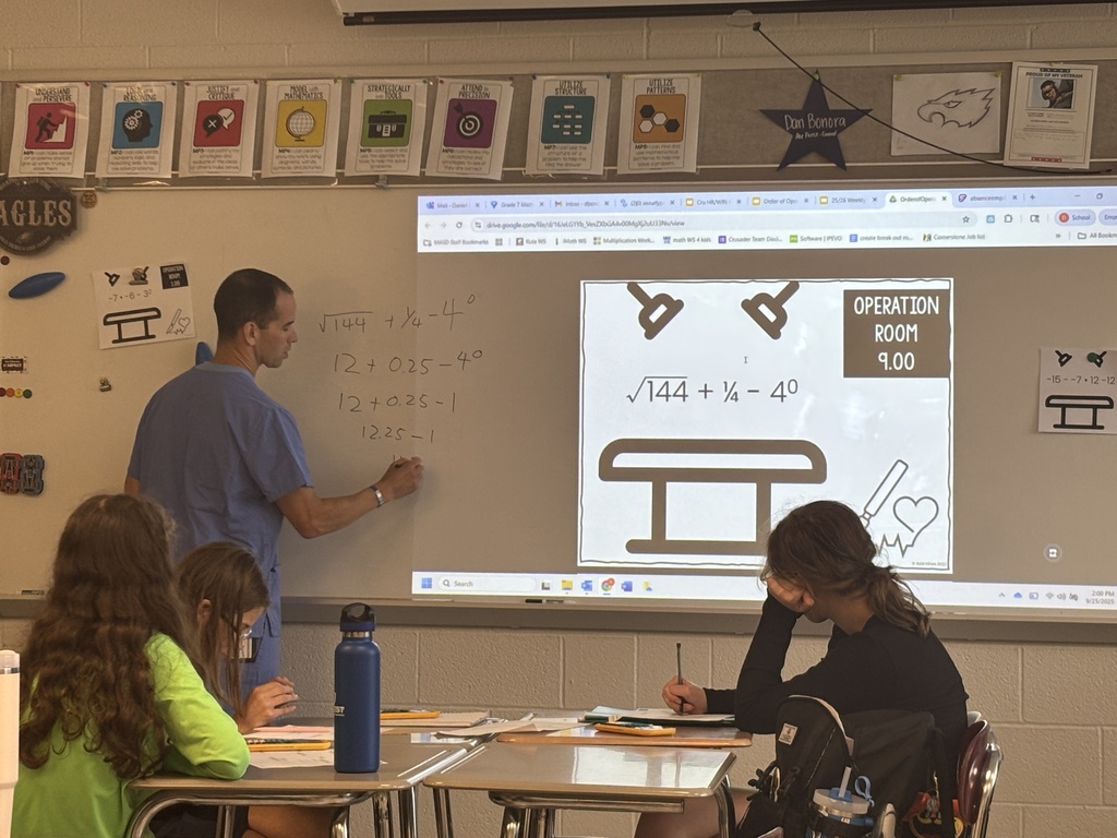 Teacher demonstrates order of operations