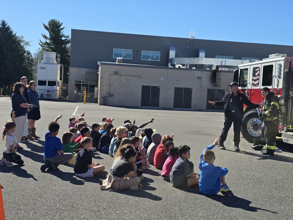 Firefighters talking to our 2nd grade classes