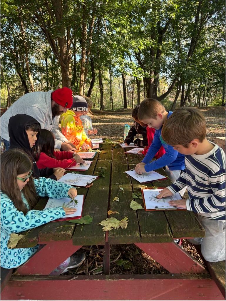 students studying parts of a plant