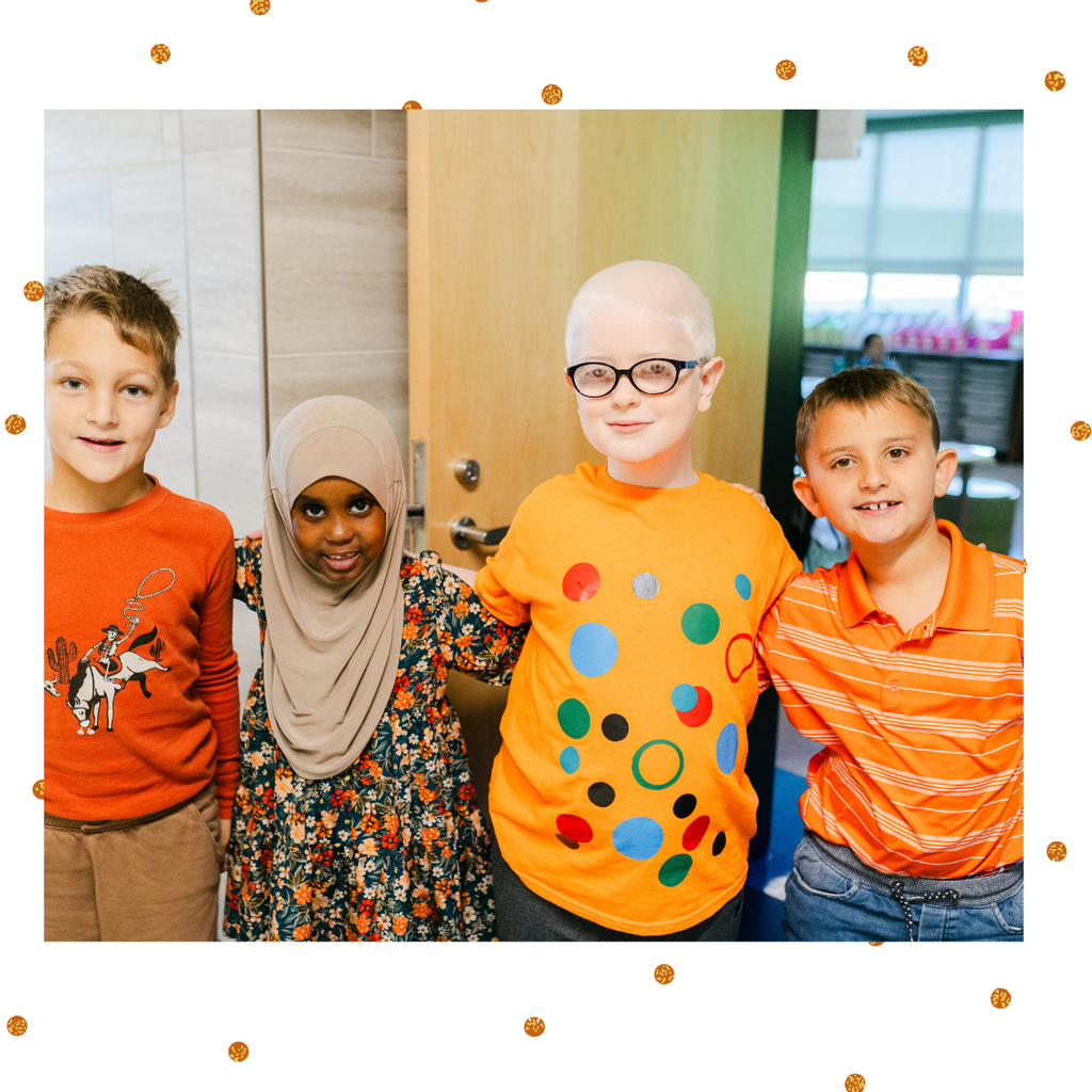 photo of students wearing orange