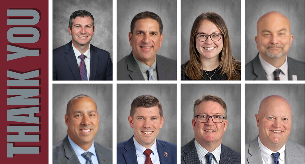 Photo grid of school principals with the message Thank You