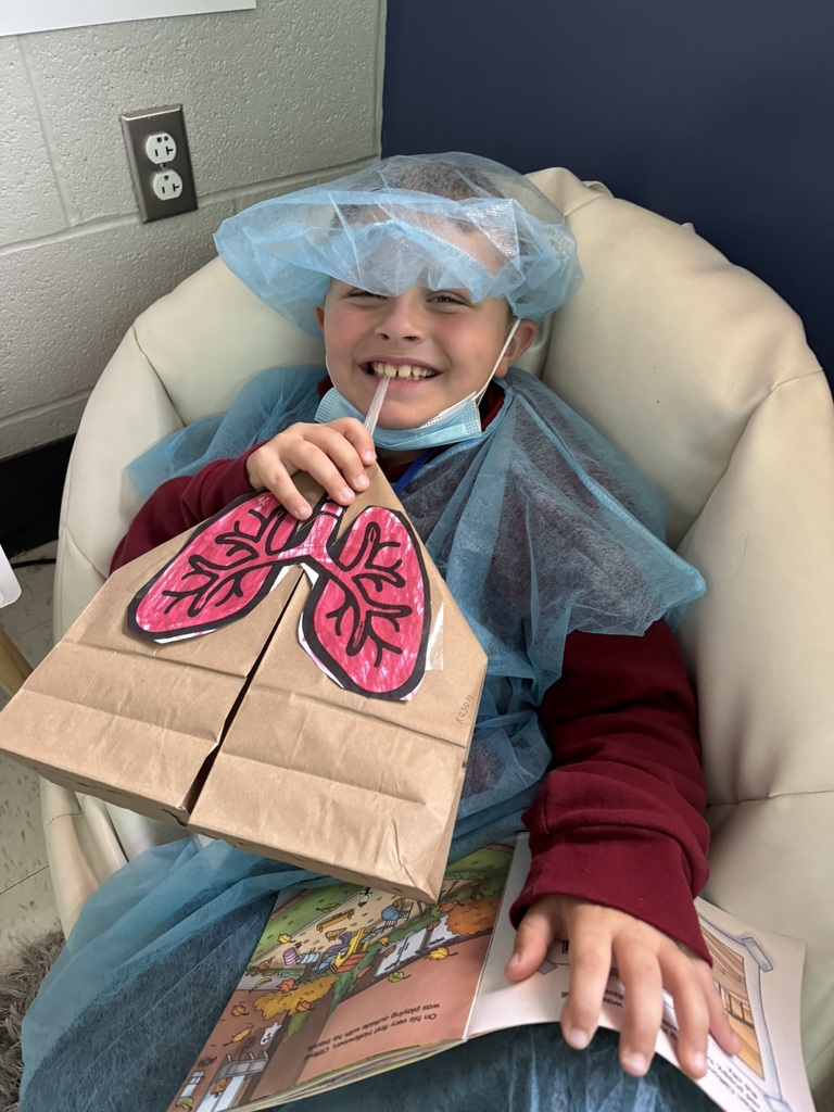 Student dressed as a patient for part of a class unit on the human body.