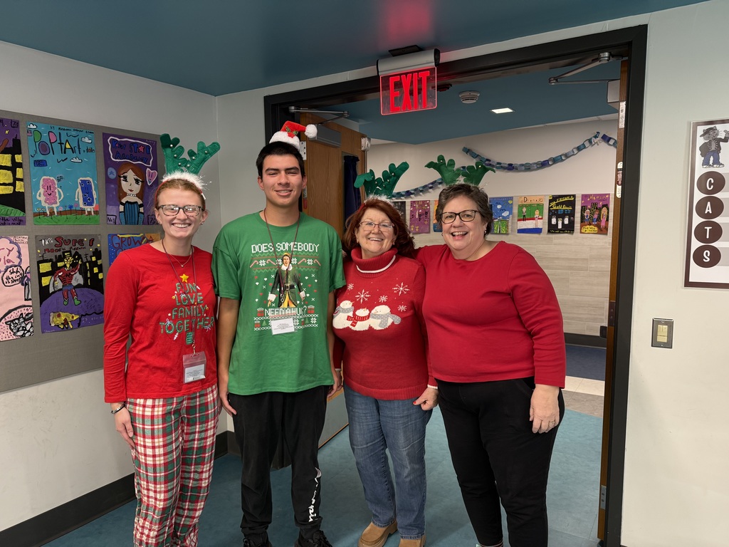 Teachers in holiday spiritwear.