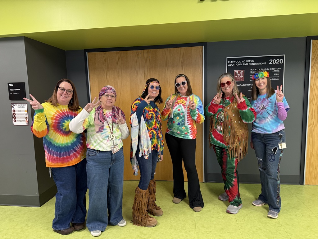 Teachers dressed for decade day.