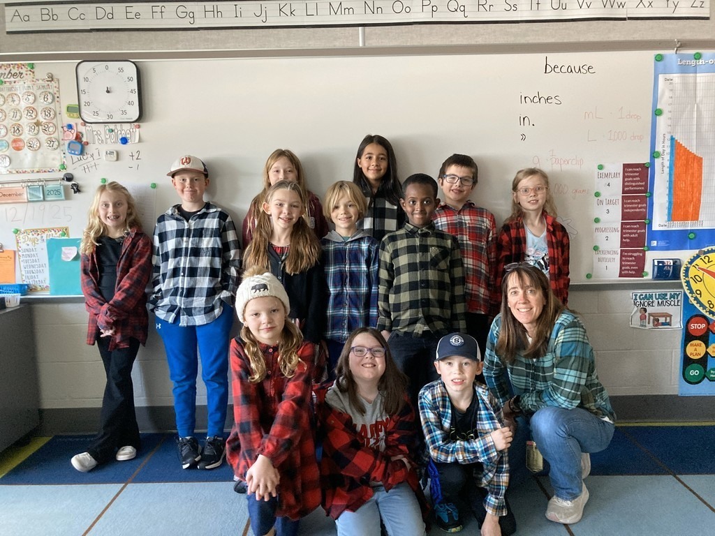 Students dressed in plaid.