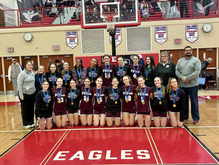 girls basketball team posing after a championship win