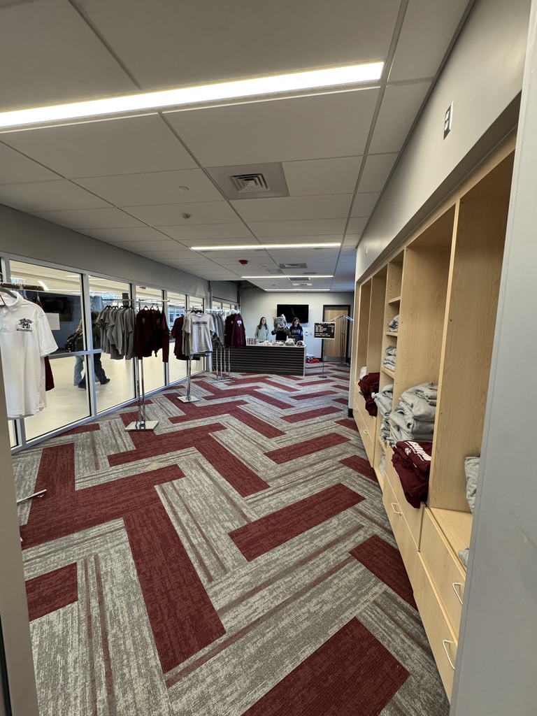 A picture of the inside of a new student school store.