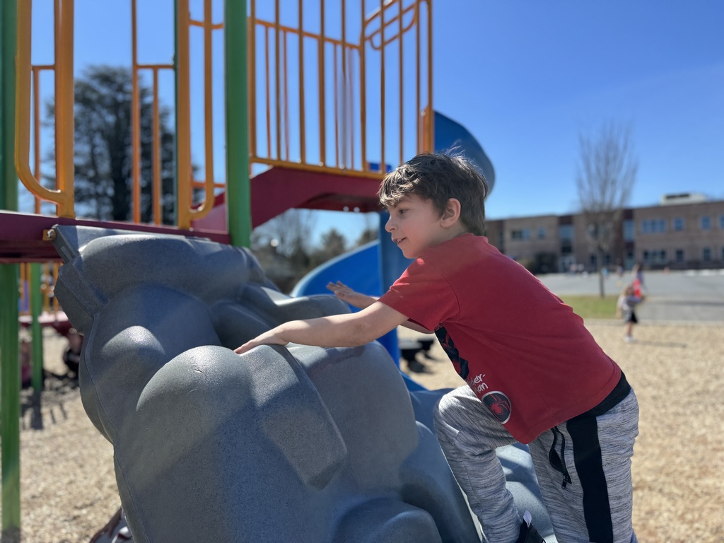 A young student on a school playground.