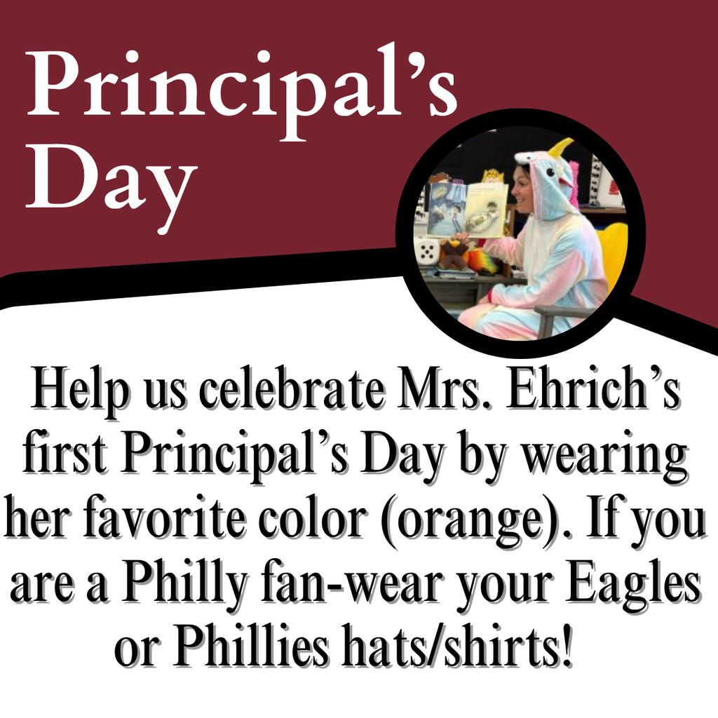 maroon and white graphic with a picture of Mrs. Ehrich