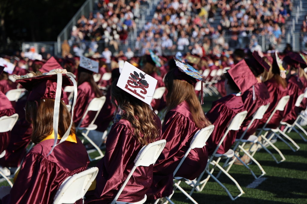 A decorated graduation cap.